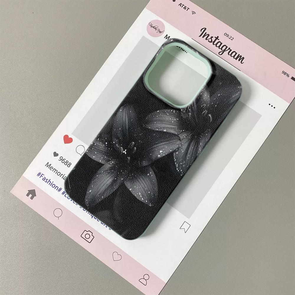 Чехол для телефона Iphone 17 Pro Max Черная Лилия Для IPhone 17 Air 16 15 14 13 12 11 Pro Max Plus Силиконовый противоударный чехол