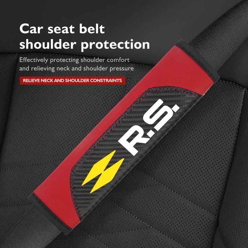 Universal Car Seat Belt Leather Shoulder Strap Protector Pad For Renault Symbol Clio 3 4 Sparco Dacia RS Megan Scenic Espace PP35