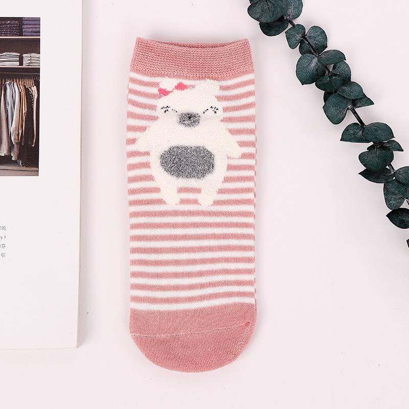 5 Pairs Women Socks Small Animal Cartoon Pattern Boat Sock for Summer Breathable Casual Girls Funny