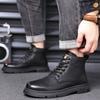 Флисовые ботинки Мартина мужские новые флисовые высокие ботинки в стиле милитари модные кожаные шерстяные хлопковые ботинки теплые зимние ботинки