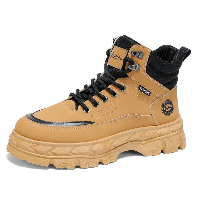 Высокие ботинки Мартин мужские туфли осень новые уличные рабочие ботинки мужские трендовые универсальные платформа повседневные короткие ботинки модная обувь