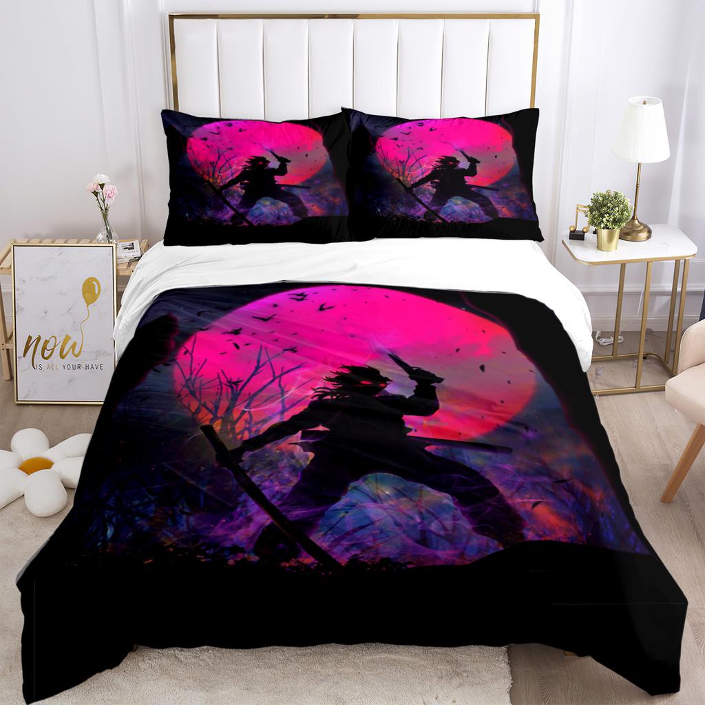 Комплект постельного белья с принтом «Аниме-убийца демонов» 2/3 предмета Nezuko, двуспальный, односпальный, размера «king-size», пододеяльник, комплект для детей и взрослых, подарок