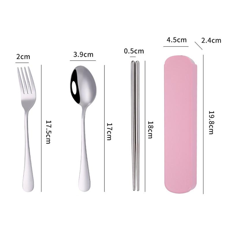 Портативный набор столовых приборов из нержавеющей стали вилка ложка палочки для еды с коробкой походная посуда для путешествий походы кухонная посуда