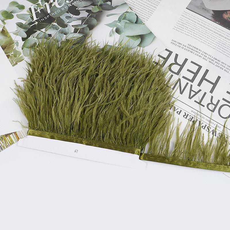 8-10Cm Ostrich Feather Wedding Dress Diy Performance Clothing Accessories Feather Tassel Including Webbing