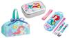 Skater Ariel 24 Aluminum Lunch 370ml Trio Set and Lunch Drawstring Princess Character Aluminum Lunch AR24 Box, (Chopsticks, Spoon, Fork) Bag, Design,
