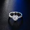 Fashion Crystal Heart Shaped Wedding Rings Women's Crystal Valentine's Day Engagement Rings Jewelry