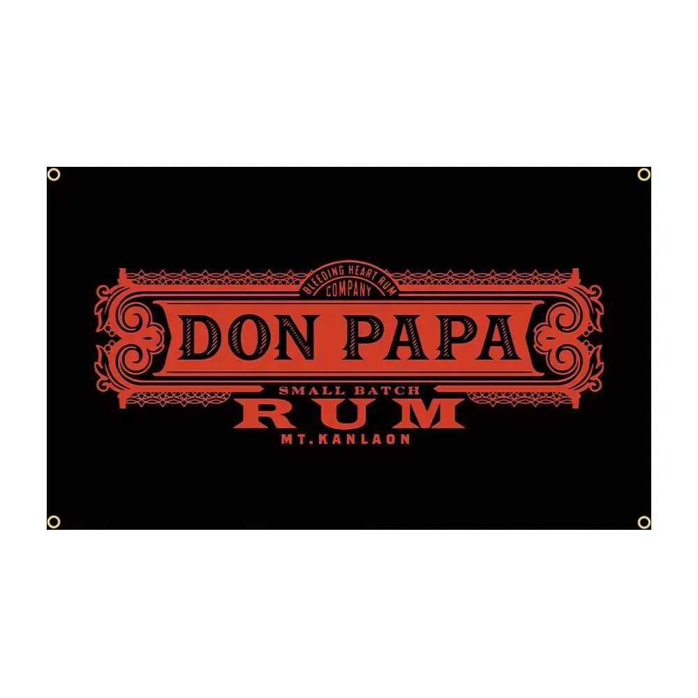 Don Papas Rum Flag Polyester Printed Wine Banner For Decor Room tapestry wall decoration Bar decoration flag