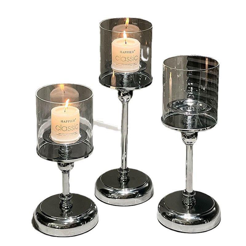 Элегантный стеклянный подсвечник в китайском стиле люкс для домашнего декора