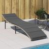 VidaXL Sun Lounger and Cushion Light Grey 55x199x50 Cm Braided Resin, Sunbed, Reclining Sun Lounger, Bed of 368250