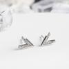 V-shaped Zircon Light Luxury Earrings for Women Geometric Earrings New Trendy Niche Design High-end