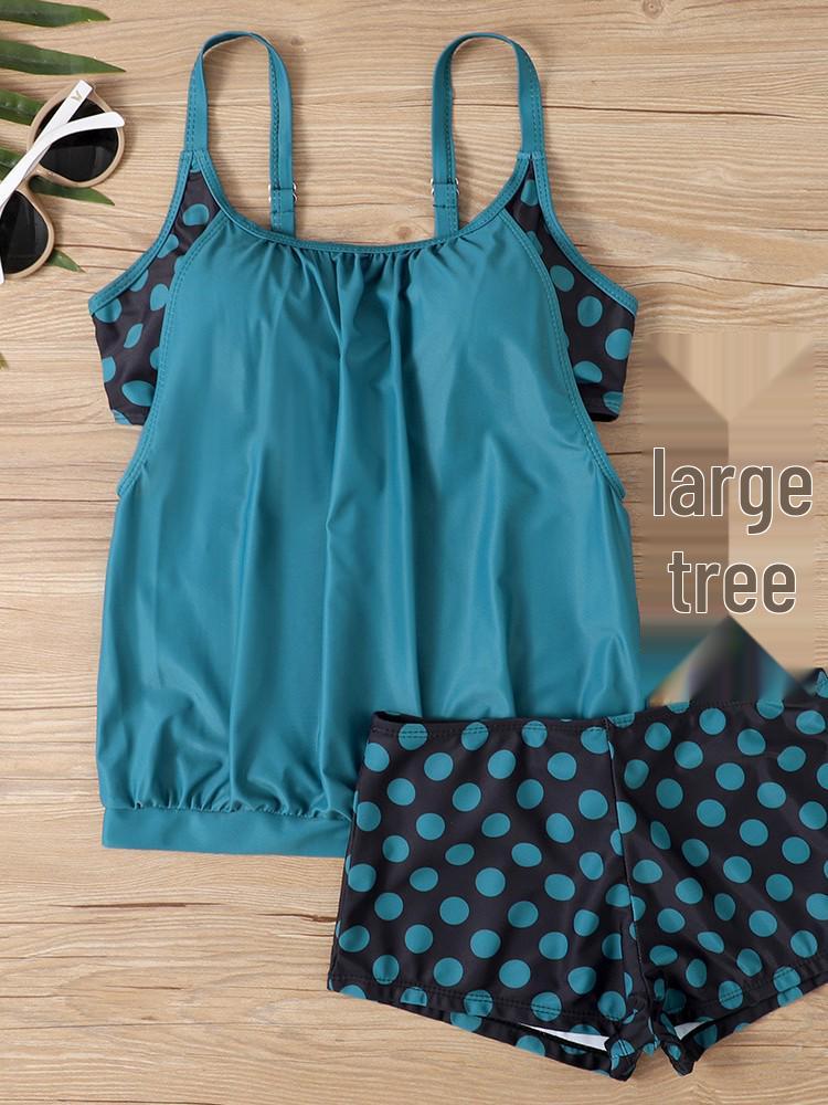 Купальник танкини большого размера в горошек на плоских плавках с сексуальным дизайном без спинки