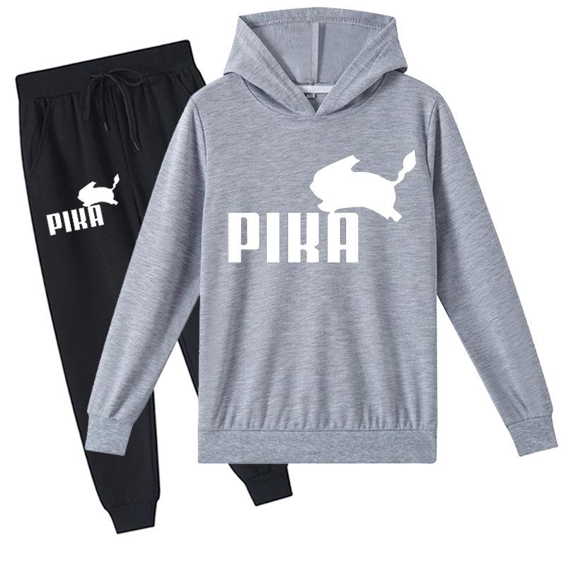 Детские осенне-зимние джемперы с рисунком Пикачу и рисунком покемонов, топы, детский свитер с капюшоном, комплект 100-170 см