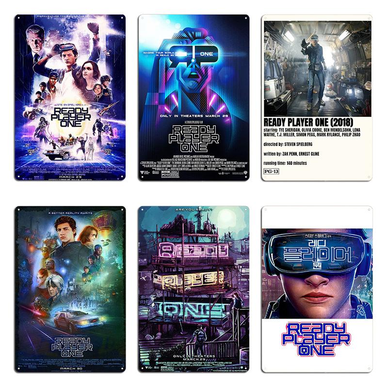 Ready Player One Movie Ready play poster action game The Crystal Key Metal Garage Bar Cave Printing Pub Club Tin Sign Poster