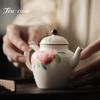 140ml Hand-painted Overglaze Color Peach Teapot Handmade Stoneware Teapots with Filter Household Single Pot Kung Fu Tea Set