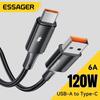 Essager 6A USB Type C Cable For Xiaomi 11 Realme Huawei 120W Fast Charging Charger USB C Data Cord Type C Cable For Samsung OPPO