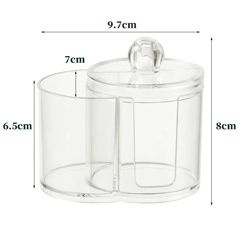 Cotton Round Pad Holder Powder Puff Storage Box Home Cotton Swab Box Makeup Organizer Dustproof Portable Durable Bathroom Jar
