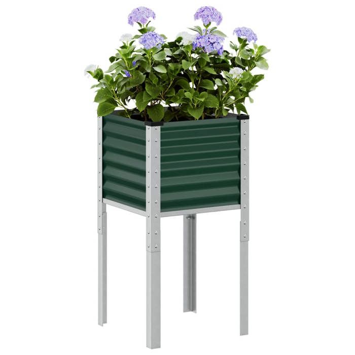 VidaXL Planter Green 45x45x88 Cm Steel, Outdoor Planter, Flower Box, Tomato Planter, Terrace Planter, Container 4008963