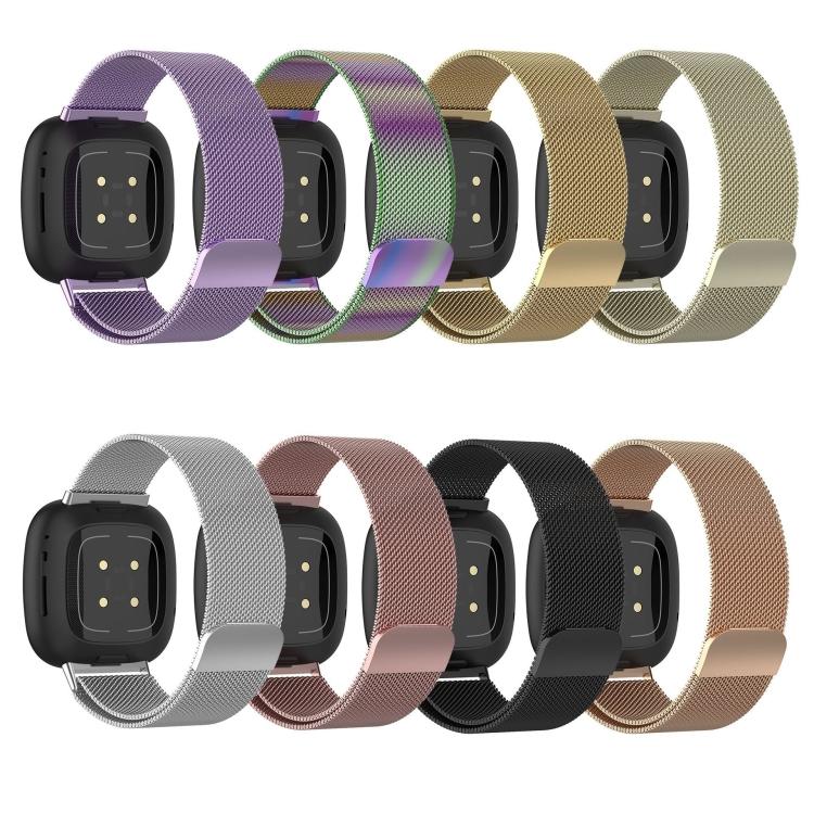 Для Fitbit Versa 4 / 3 Миланский Магнитный Металлический Плетеный Ремешок для Часов, Большой Размер