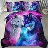 Космический Волк GalacticBedding Набор постельного белья Животное Пододеяльник, Современный Покрывало для кровати Домашний Декор Односпальные Двуспальные Queen King Полный Размер Кроватей