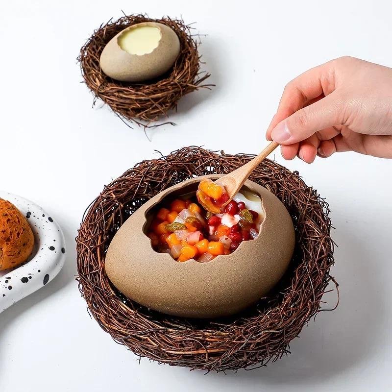 Плетеное из ротанга гнездо для птиц, Искусственный декоративный домик для птиц, Искусственное гнездо для птиц, Домик для птиц, Садовое искусство и поделки на природную тематику, Декорация