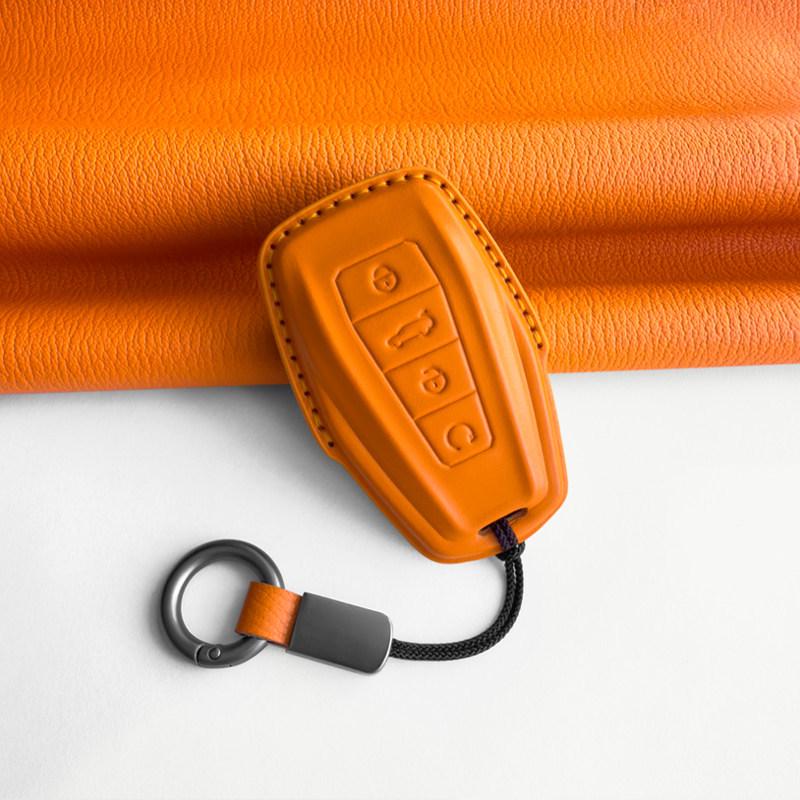 Чехол для ключей Geely из натуральной кожи для моделей 2026 года: Xingyue L, Джинсовый ICON, Новый Boyue L - Кузов автомобиля с цепочкой-пряжкой