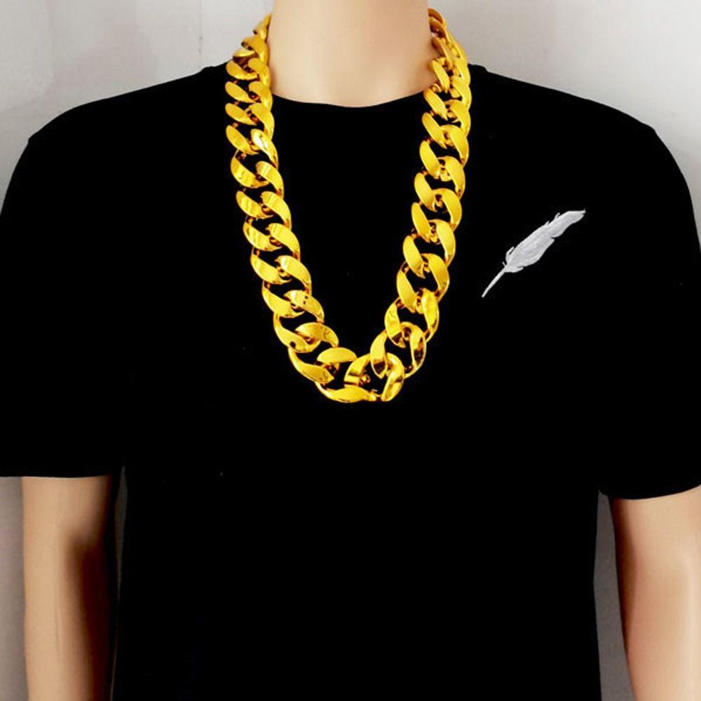 Chain Gold Plated Sweater Chain Punk Thick Chain Necklace Fashion Jewelry Men Exaggerated Necklace
