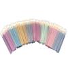 Shiny Crystal Disposable Eyelash Applicator 50pcs/Bag with Nylon Mascara Wands Spoolie Brushes for Lash Extension & Makeup Tools