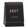 Ежемесячный календарь 2027 года для легкого просмотра, настольный календарь на английском языке, минималистичный настольный планировщик с золотой фольгой для бизнес-планирования, плотная бумага, 18 месяцев