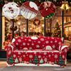 Christmas Printed Sofa Cover 1/2/3/4 Seater Stretch Fabric Couch Slipcover Elastic Sofa Protector for Living Room Xmas Decoration