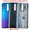 Для Xiaomi Redmi Note 8 Pro Заднее стекло Жесткая крышка аккумулятора Задняя панель корпуса Redmi Note 8 Pro + Оригинальный клей