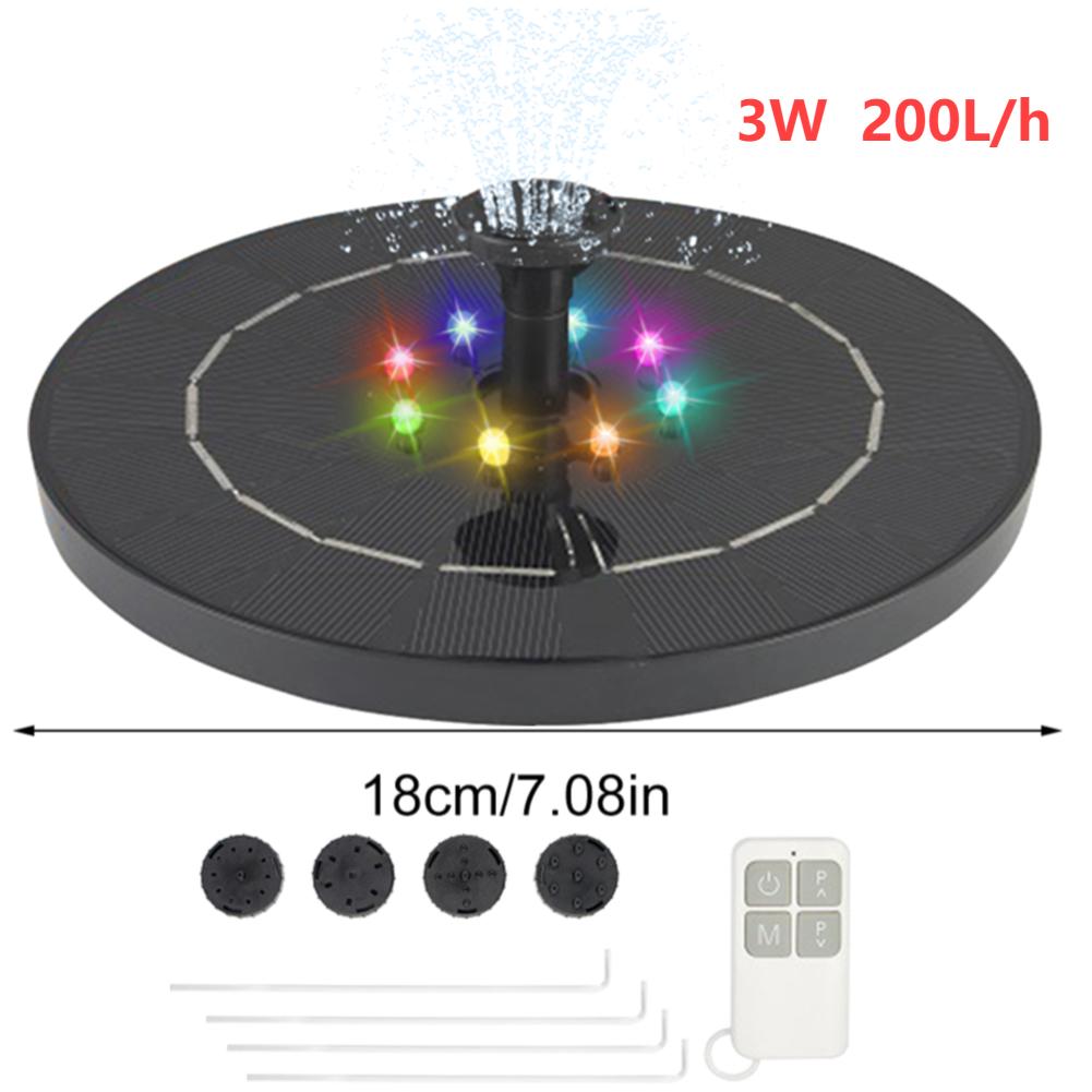 Solar Floating Fountain Bird Baths Water Fountain Outdoor Solar Panel Water Pump Pool Pond Floating Decoration Garden Waterfall