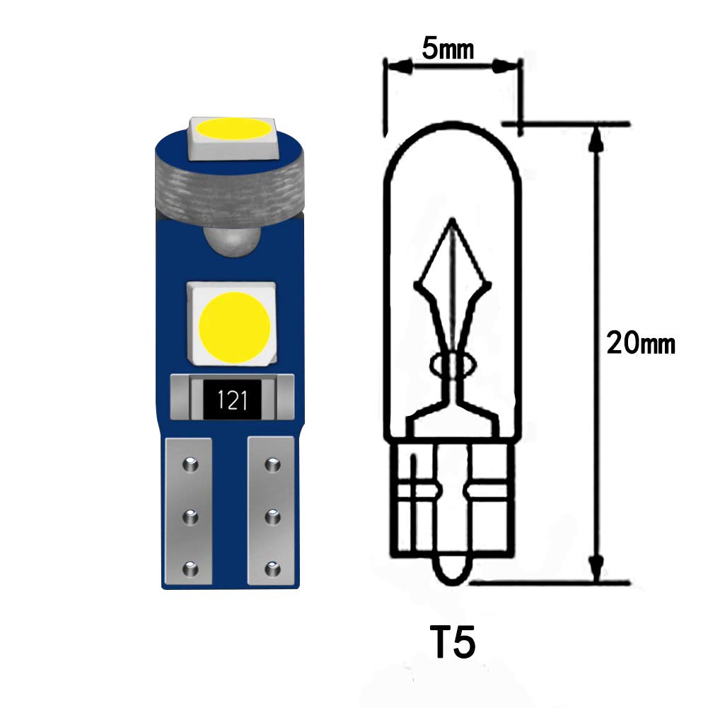 T5 LED Белая Лампа Приборной Панели/Панели/Кондиционера Рассеивающая 3030SMD