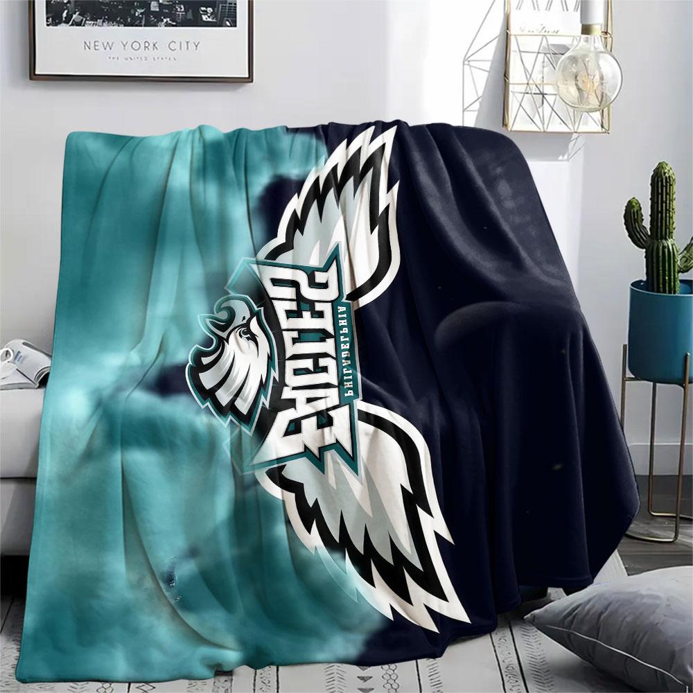 PHI Eagles Printed Flannel Blanket, soft throw for bedroom sofa, washable, fan merchandise, great gift.