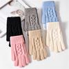 Утепленные теплые перчатки вязаные перчатки на все пальцы модные вязаные варежки для женщин девушек