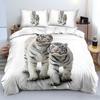 Lion Tiger King Queen Duvet Cover Lovely Wild Animals Bedding Set For Kids Teens Adults Wildlife Grey Black 2/3pcs Quilt Cover