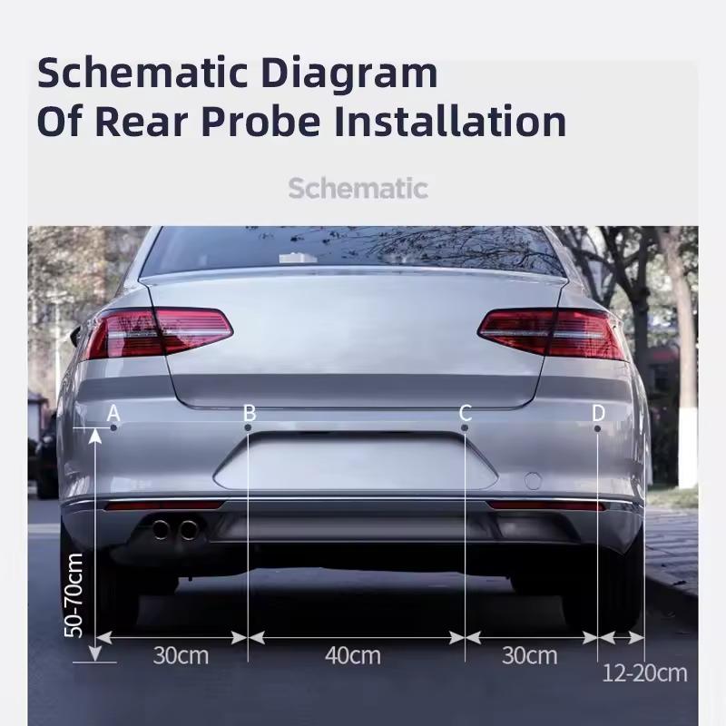Sinovcle Parking Sensor For Car With Auto Parktronic Reverse LED Monitor 4 Sensors Radar Detector System Backlight Display