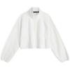 Solid Color Minimalist Stand Collar Fleece Sweatshirt Women Sweatshirt Moonlight-White 4WF3W327100