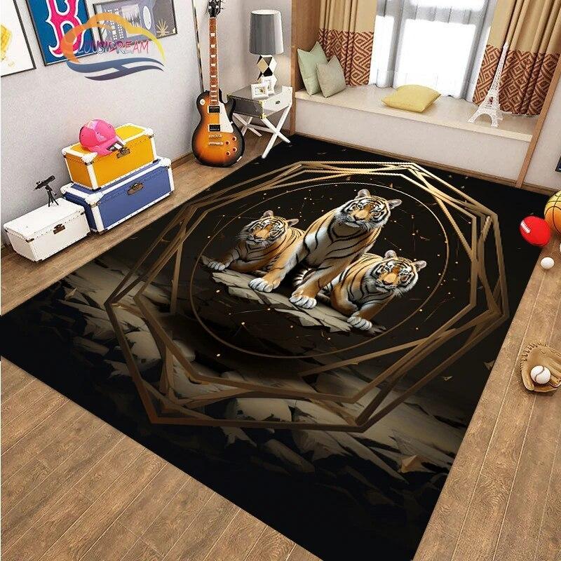 Коврик для пола с изображением животных, крутой тигр, модный ковер с рисунком для украшения дома, подарки, нескользящий коврик для гостиной и детской кровати