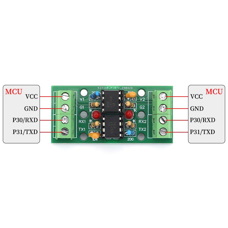 Stlxy 6N137 optocoupler chip bidirectional UART communication protocol serial port isolation module 600-250K baud rate