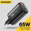 Essager USB Type C Charger GaN Fast Charge Charger 65W QC3.0 PD3.0 USB Charger Cell Phone For IPhone 12 13 Pro Max Xiaomi Laptop