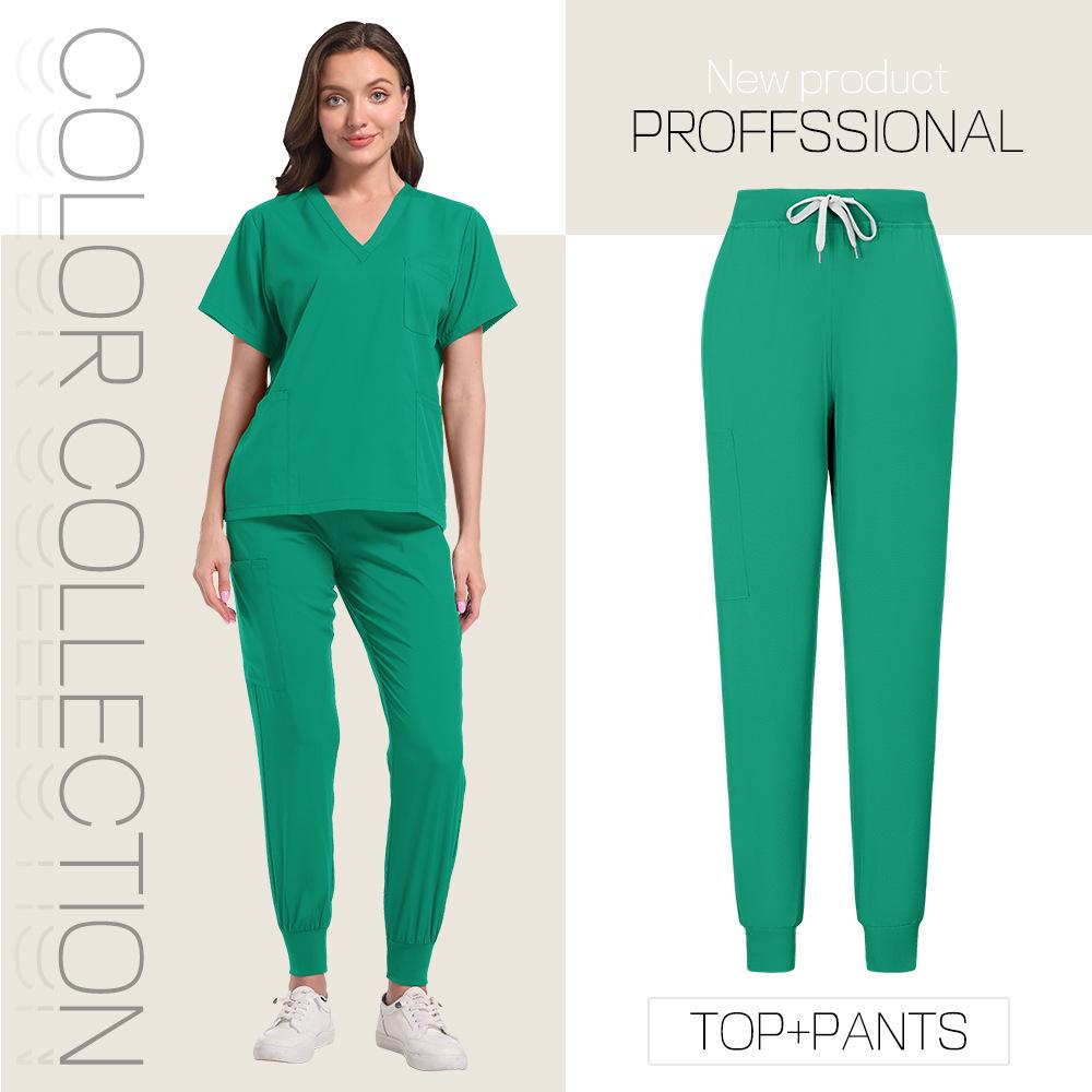 Женский стрейч-костюм для скраба - Короткий рукав, для салона красоты и операционной