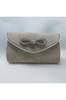Women's Stylish and Useful Evening Dress Bag Beige Luxury Suede Bow Stone Evening Dress Bag