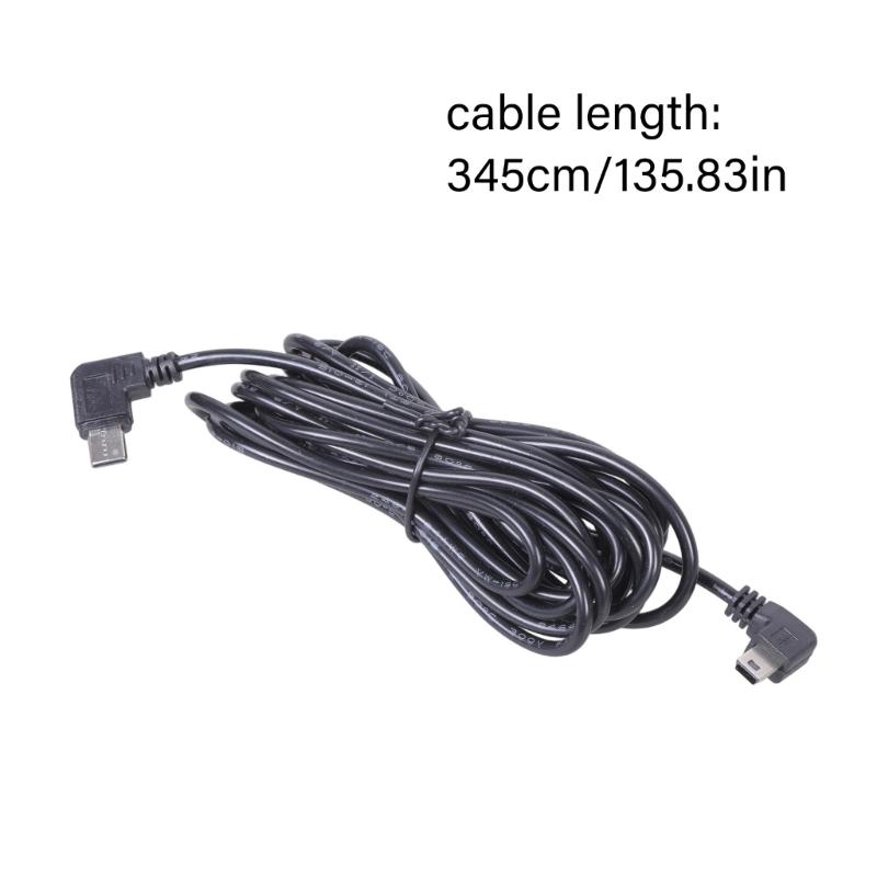 Кабель для зарядки Type-C под прямым углом на Mini USB с двойным угловым разъемом 90 градусов для видеорегистраторов, навигации