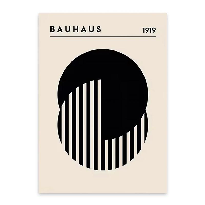 Abstract Bauhaus Orange Yellow Geometry Poster Prints Bauhaus Ausstellung Canvas Painting Wall Art Picture for Home Decoration