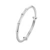 Sandblasting Bamboo Bracelet Women's Pure Silver Solid Push Pull Horse Ring Bracelet Ancient Style Silver Bracelet Feeling Bamboo Bracelet