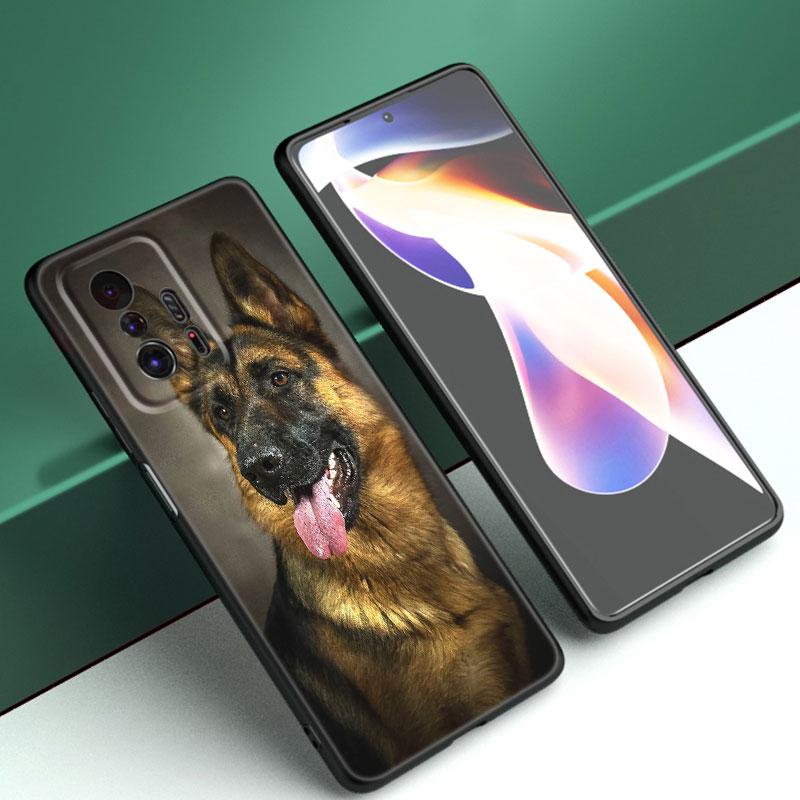 German Shepherd Dog Black Silicone Phone Case For Xiaomi Mi 9 SE 8 10 10T 11 12 13 Lite 9T 11T 12S 12T 13T 14 Pro 5G NE 11i 12X