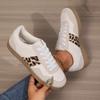 Fashionable Women'S Leopard Print Lace-Up Casual Sneakers