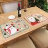 New Christmas Decorative Cartoon Embroidered Table Mat Heat Resistant Coaster Cloth for Dining Table Festive Home Decor