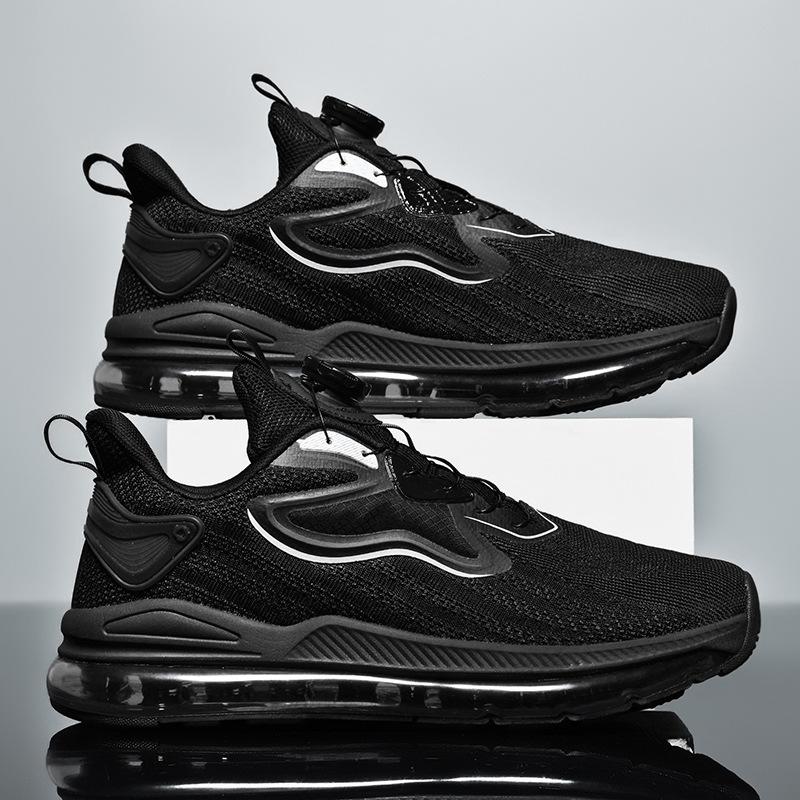 Мужская обувь очень большого размера, модные кроссовки на воздушной подушке для бега на четыре сезона, повседневная спортивная обувь из летящего трикотажа, воздухопроницаемость для улицы