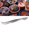 D5 Stainless Steel Garden Bonsai Long Tweezers with Crescent Moon Spatula Head for Potted Loosening Soil Planing Grass Curved